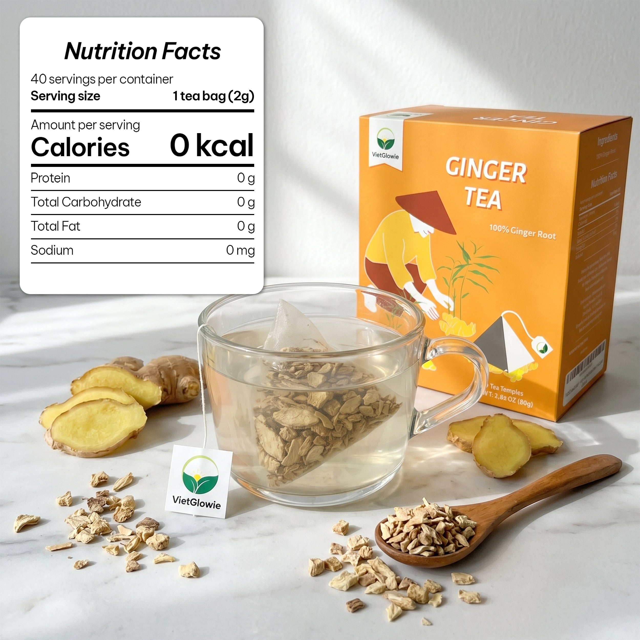 Pure Ginger Root Tea - 40 count