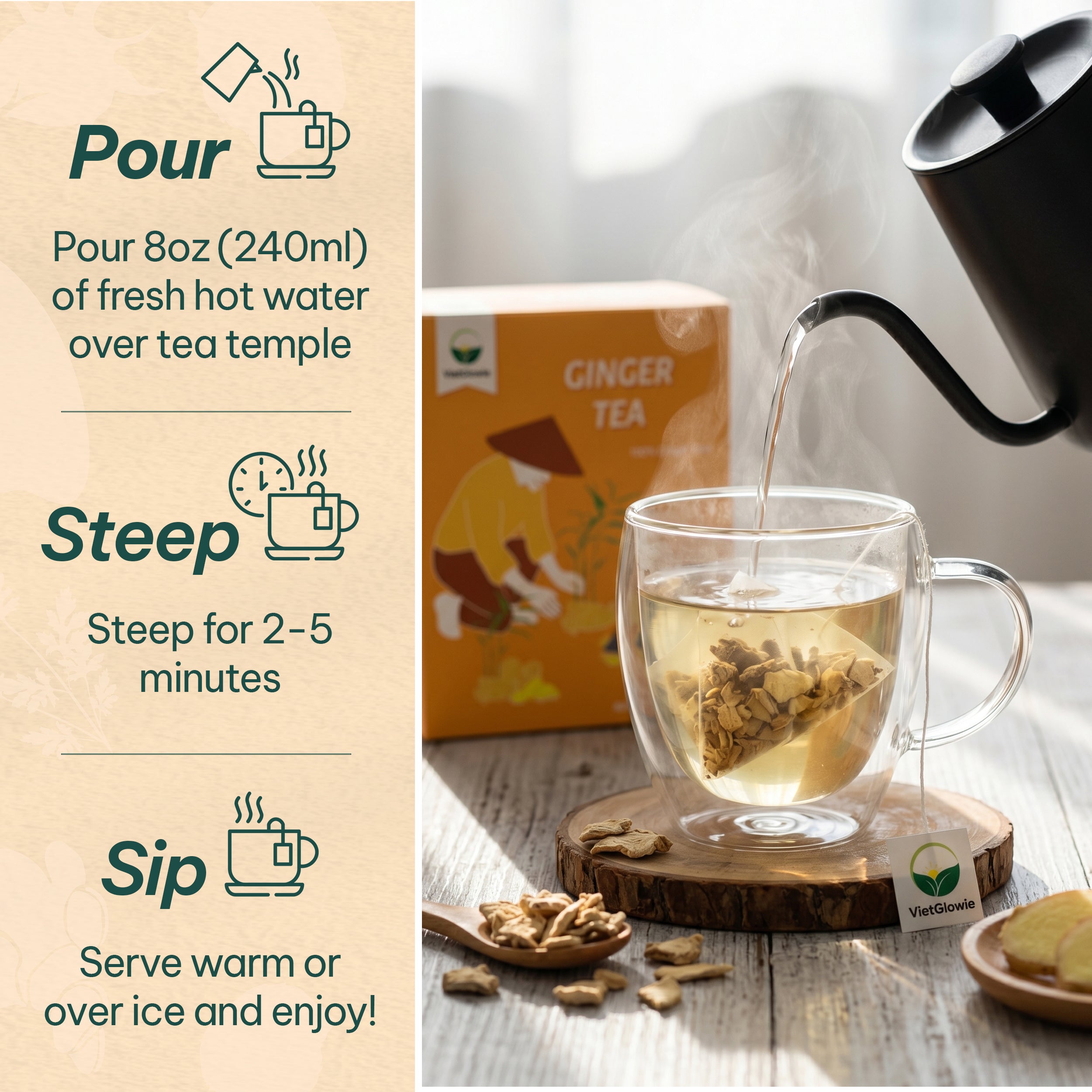 Pure Ginger Root Tea - 40 count