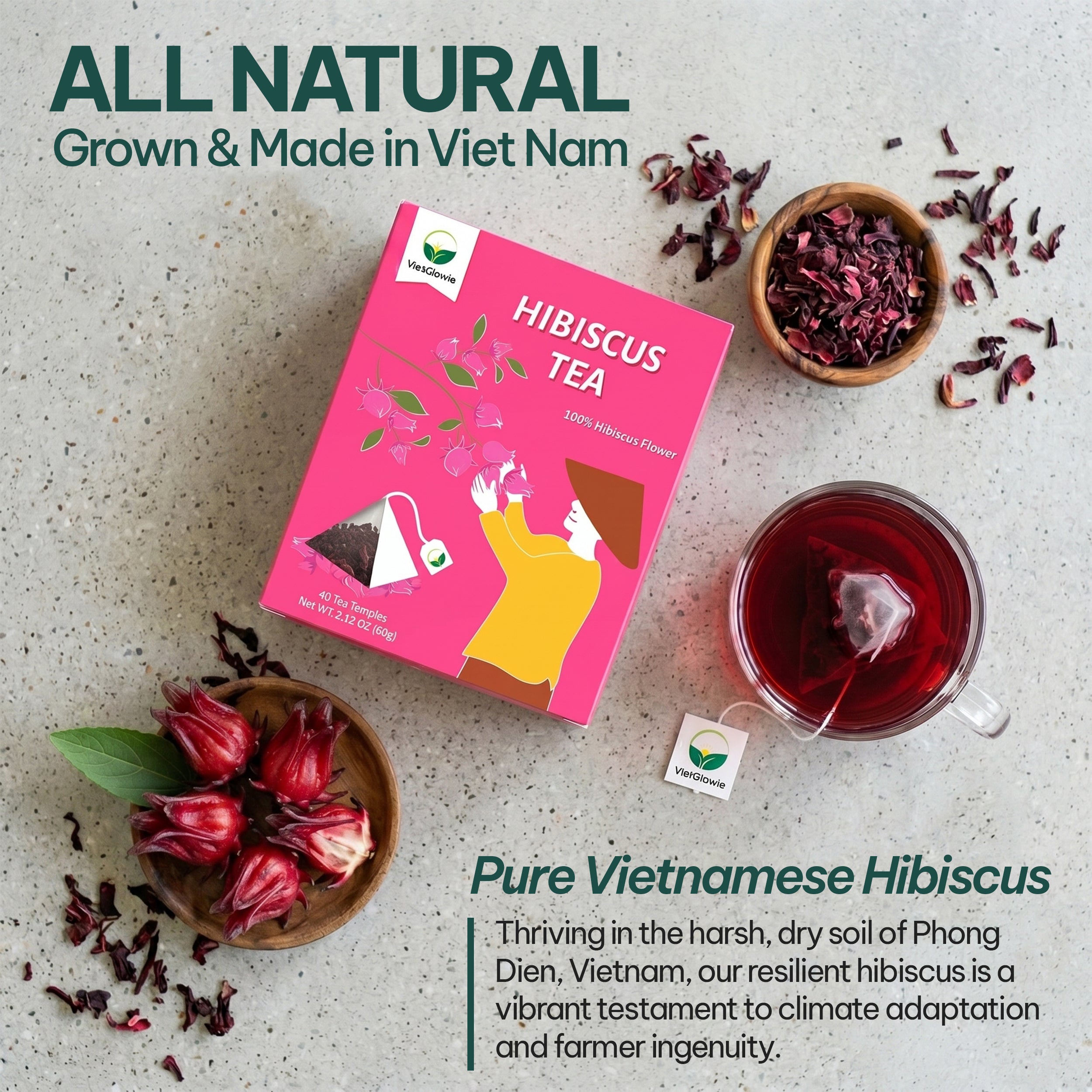 Pure Hibiscus Tea - 40 count