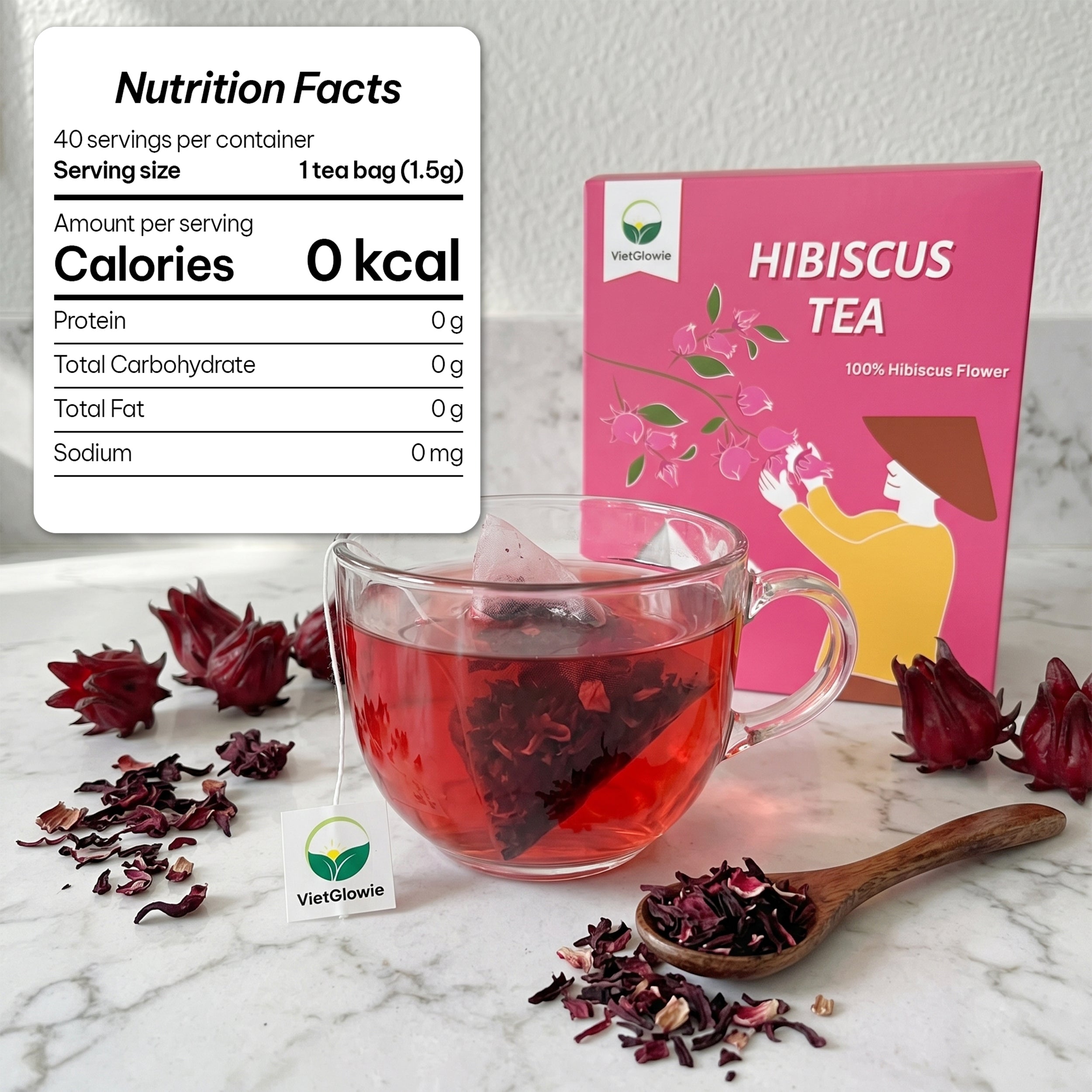 Pure Hibiscus Tea - 40 count
