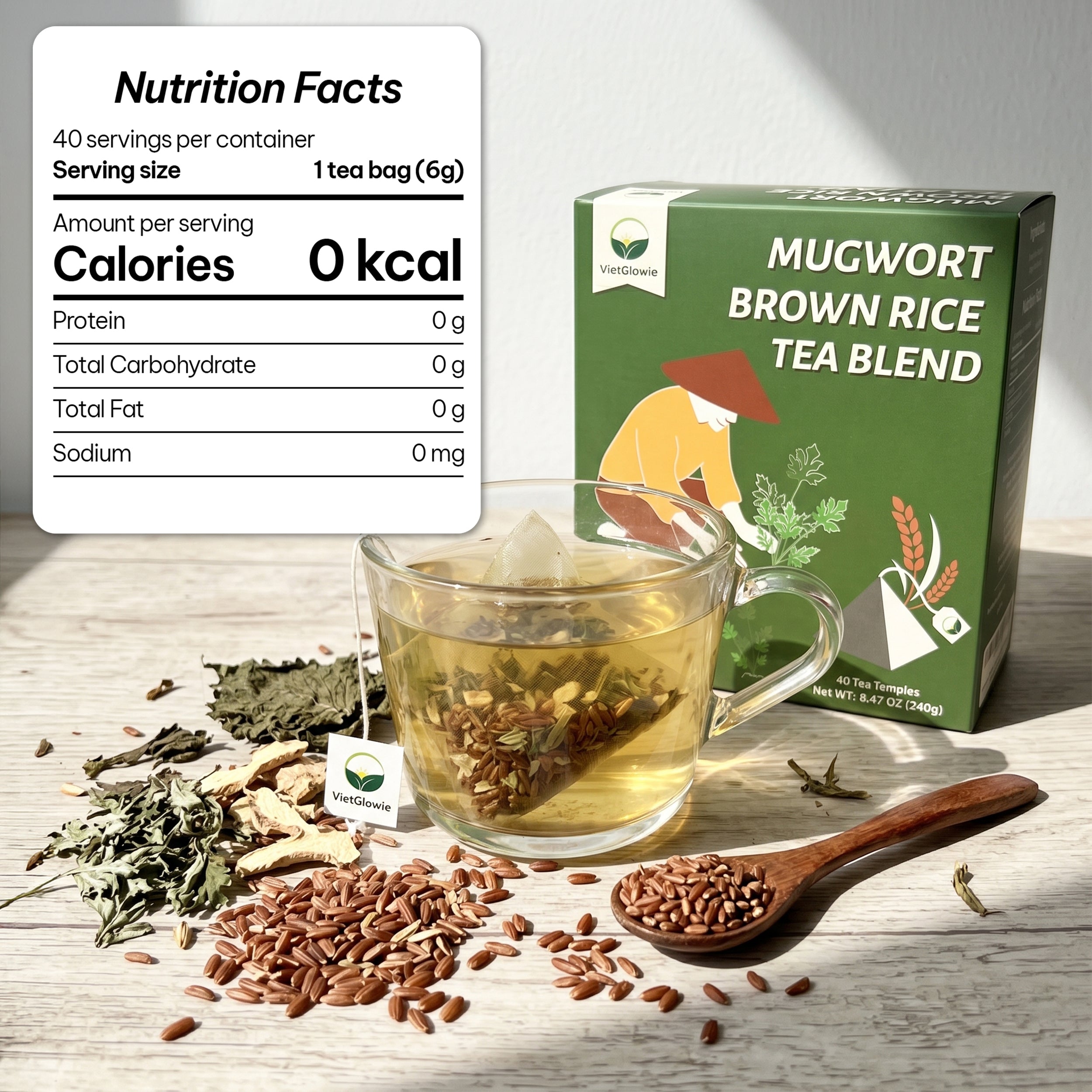 Mugwort Brown Rice Tea Blend - 40 count