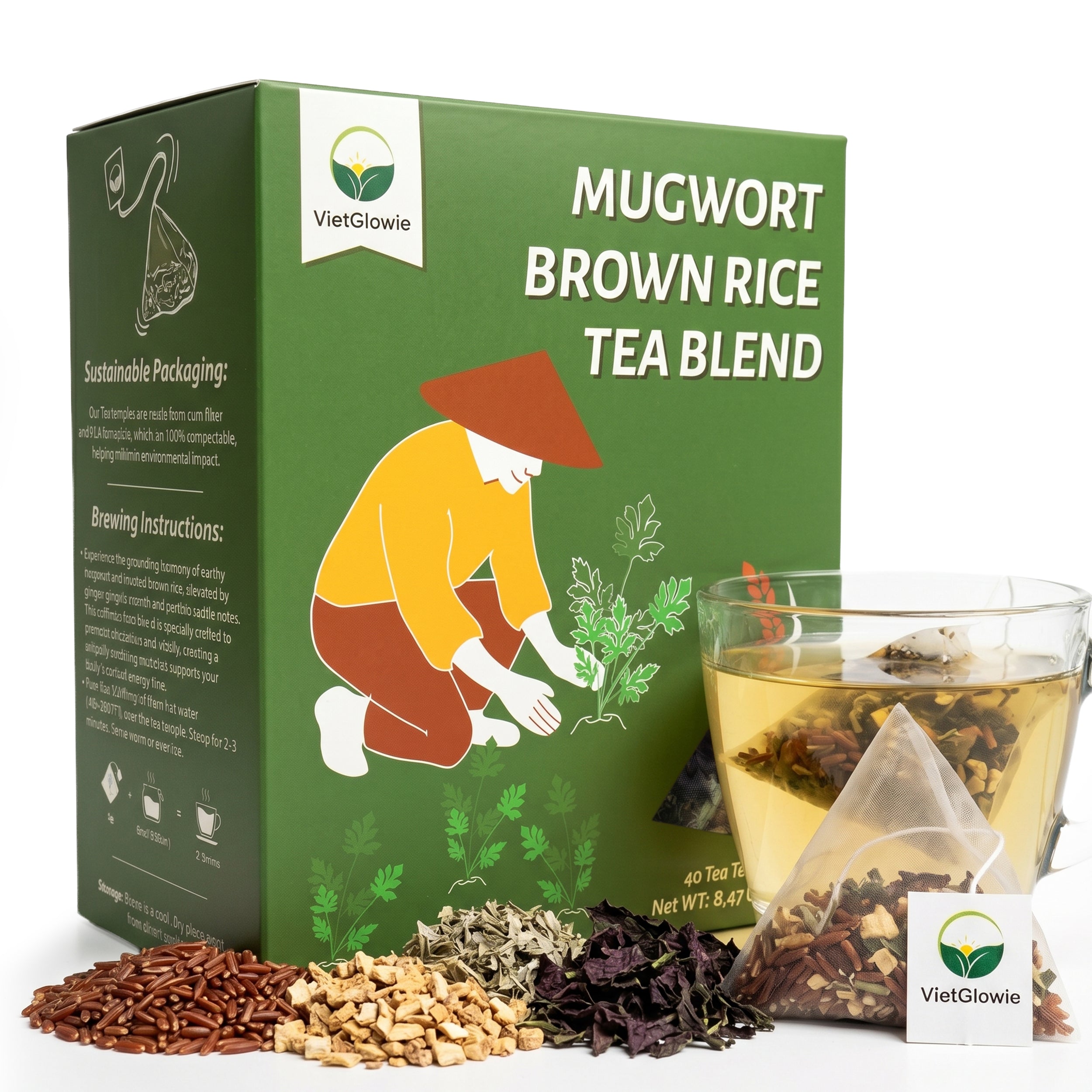Mugwort Brown Rice Tea Blend - 40 count
